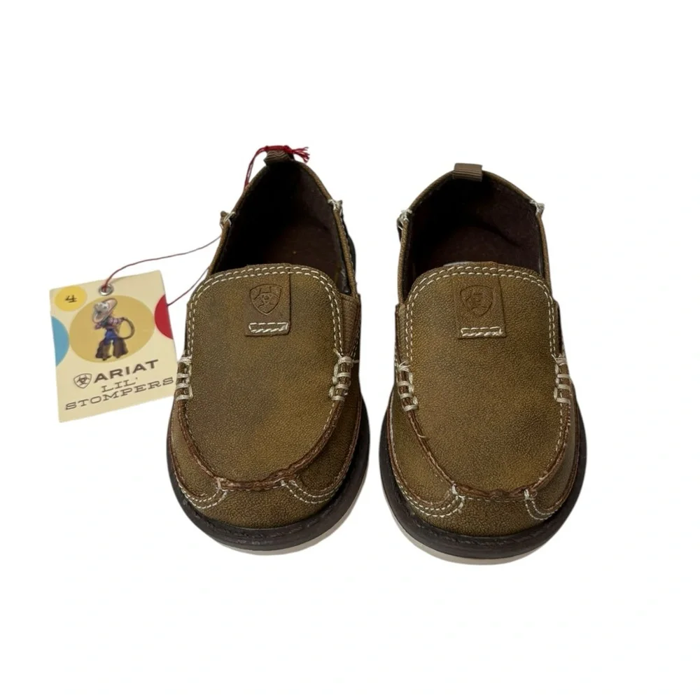 Ariat Toddler Lil'‎ Stompers Buckskin Cruiser Leather Loafers NWT Size 4